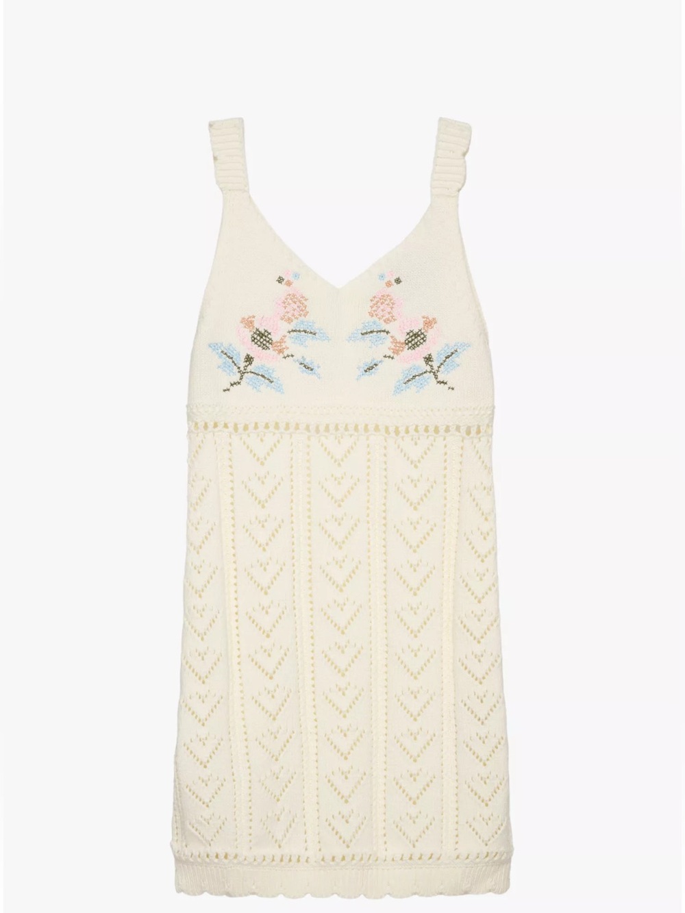 Zara EMBROIDERED FLOWER KNIT DRESS LIMITED EDITION